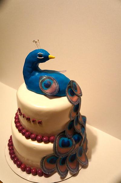 Peacock Baby Shower cake - Cake by manda