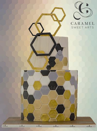 Honeycomb inspired Cake - Cake by Caramel Doha