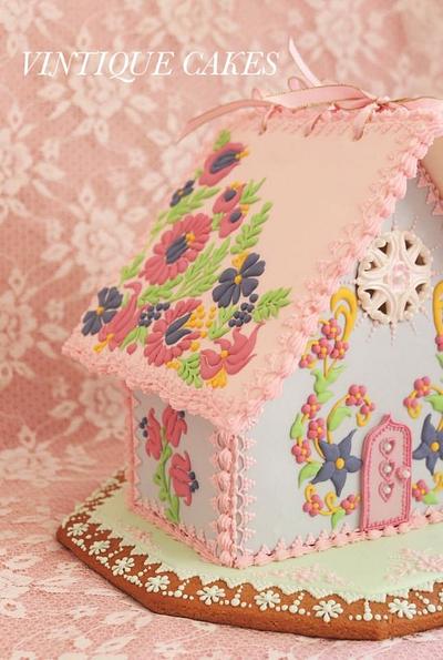 Folk Flowers Sugar House - Cake by Vintique Cakes (Anita) 