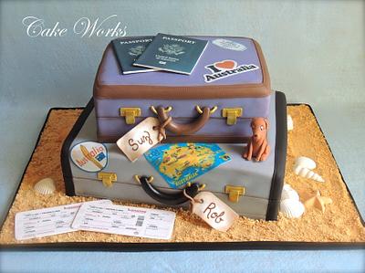 Australia themed luggage cake  - Cake by Alisa Seidling