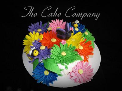 gerbera daisies - Cake by Lori Arpey
