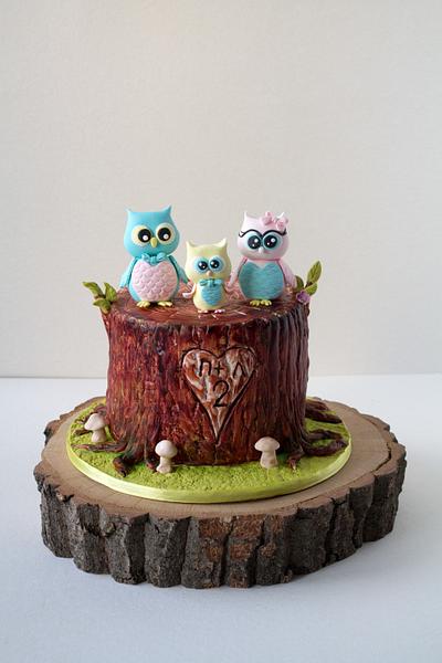 Owl family - Cake by Dimi's sweet art