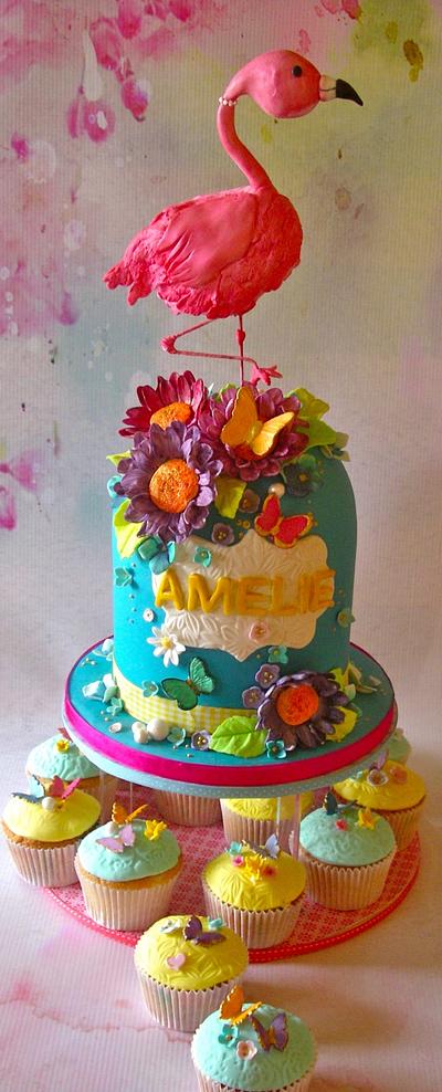 A Flamingo for Amelie's  Birthday - Cake by Lynette Horner