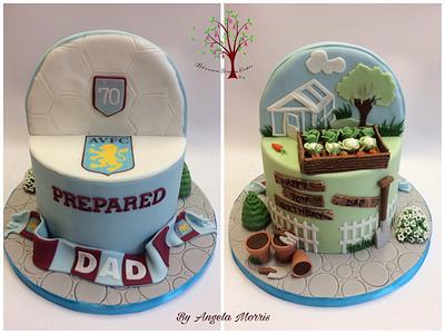 70th birthday Gardening & Aston Villa double theme - Cake by Blossom Dream Cakes - Angela Morris