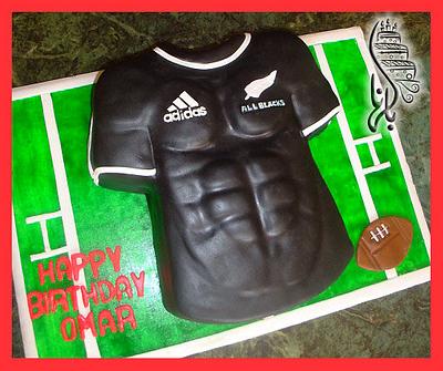 ABs Rugby T-Shirt cake - Cake by Dina