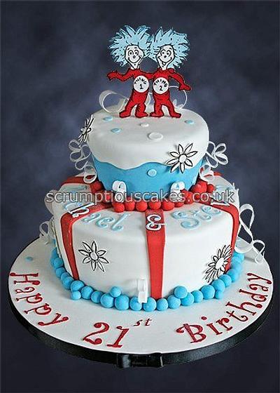 Thing 1 and Thing 2 - Cake by Scrumptious Cakes