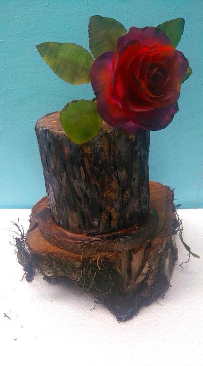 Stump cake with rose - Cake by Daniel Guiriba