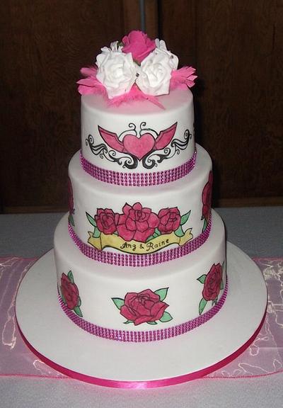 tattoo roses Wedding Cake - Cake by Judedude