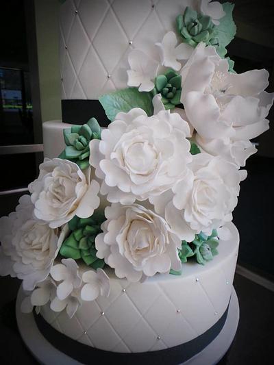 Succulents and Sweet Sugar Flowers...  - Cake by Sweet Bea's