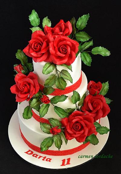 Red roses  - Cake by Carmen Iordache