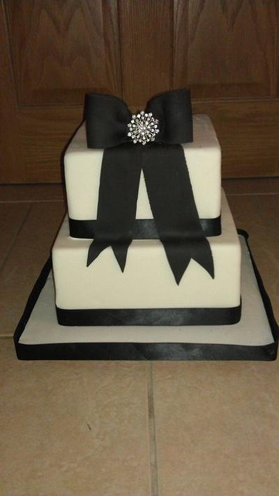 black bow wedding cake - Cake by Danielle's Delights