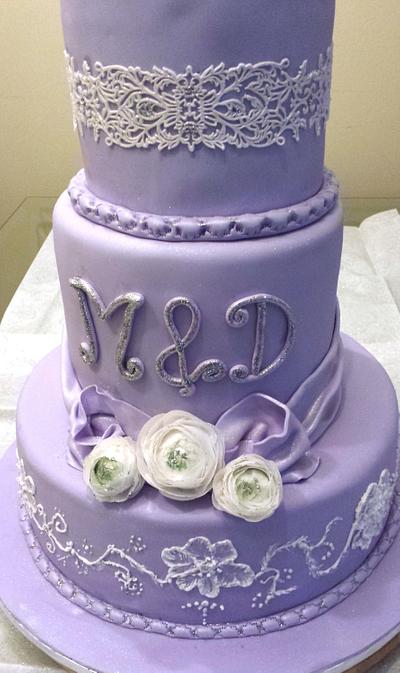 Lavender Engagement  - Cake by 2 Sweet Chicks