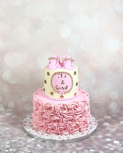 Pink rosette cake  - Cake by soods