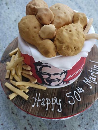 KFC Bucket Cake - Cake by Scrummy Mummy's Cakes