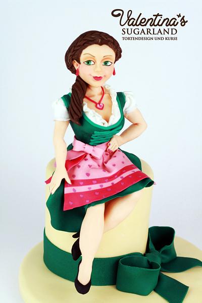 "Trachtenmädchen" or Girl dressed up in traditional costum - Cake by Valentina's Sugarland