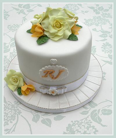 Golden Wedding Anniversary Celebration Cake - Cake by sarah