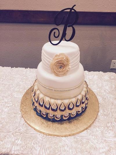 Peacock themed wedding cake - Cake by beth78148