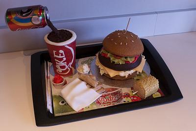 Burger meal - Cake by Shirley Jones 