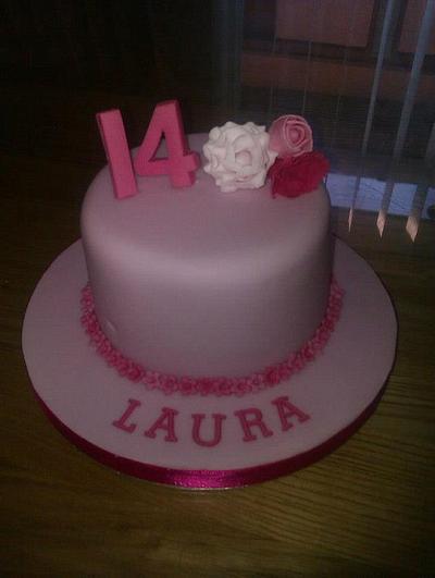 simple pink birthday cake - Cake by Krumblies Wedding Cakes