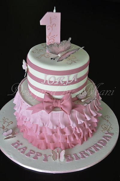 pretty in pink 1st birthday cake - Cake by designed by mani