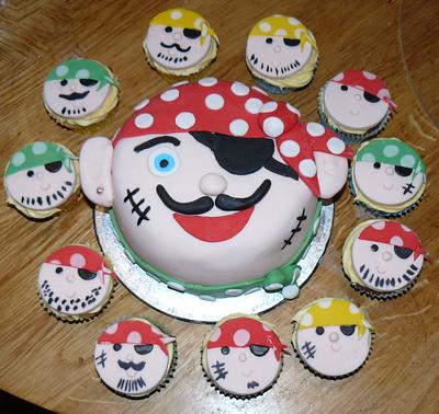 Pirates and Princess Cupcakes and cake  - Cake by Krazy Kupcakes 