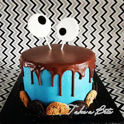 Cookie Monster Drip Cake - Cake by Take a Bite