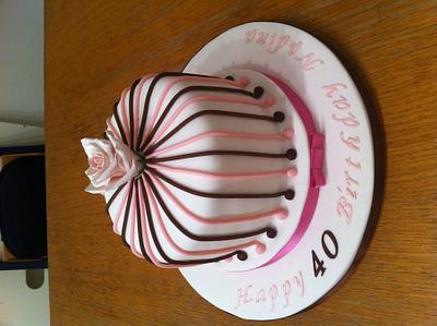 stripy cake with rose topper - Cake by sasha