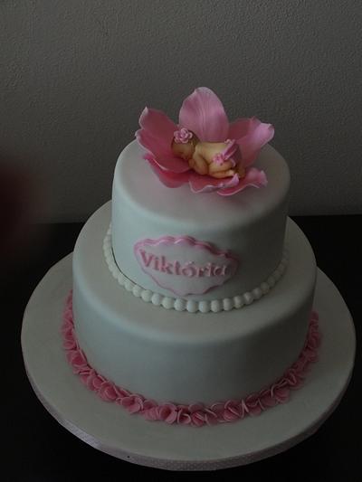 christening cake for girl - Cake by Janeta Kullová