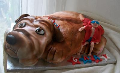British bulldog (with superhero) - Cake by ldarby