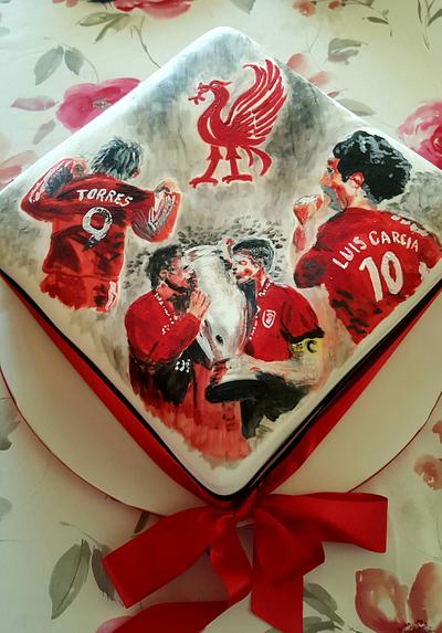 Hand painted Liverpool Football Club cake - Cake by Môn Cottage Cupcakes