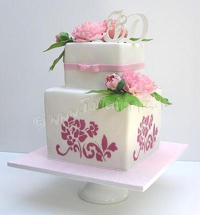 Pink peonies - Cake by Monika