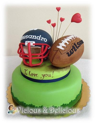 I love rugby - Cake by Sara Solimes Party solutions