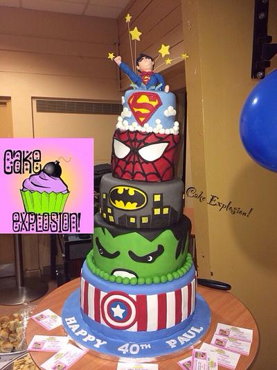 Superheroes cake - Cake by Cake Explosion!