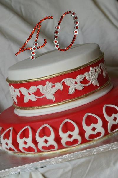 Cutwork Rose Anniversary Cake - Cake by paula0712