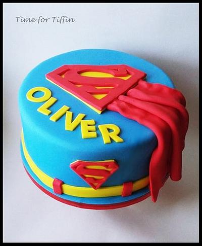 Superman cake  - Cake by Time for Tiffin 