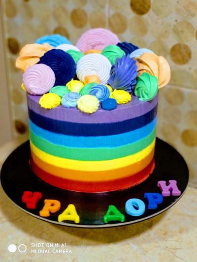 Rainbow cake without fondant - Cake by Nataly