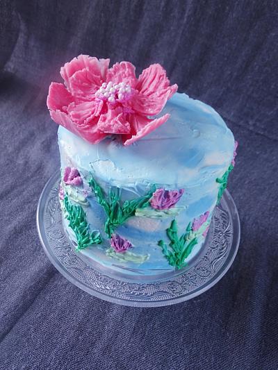 Painted whipped cream cake - Cake by Lamya's Layers