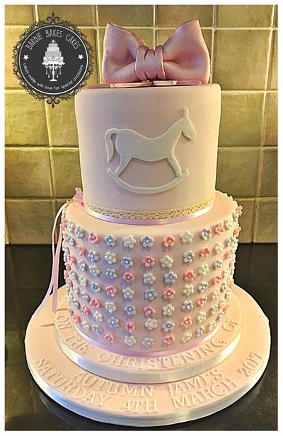 The Rocking Horse Christening Cake - Cake by Barbie Bakes Cakes