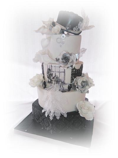 Black and white wedding cake - Cake by Zuzana Kmecova