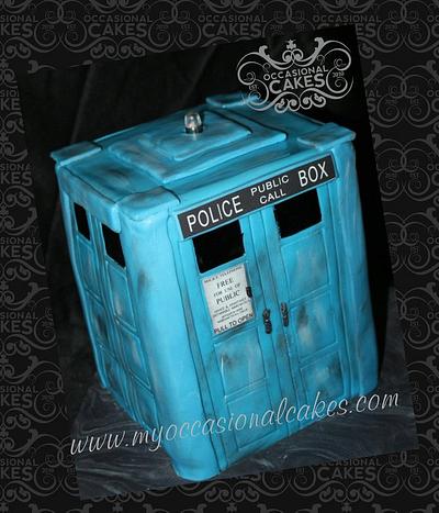 Dr. Who inspired Tardis Cake  - Cake by Occasional Cakes