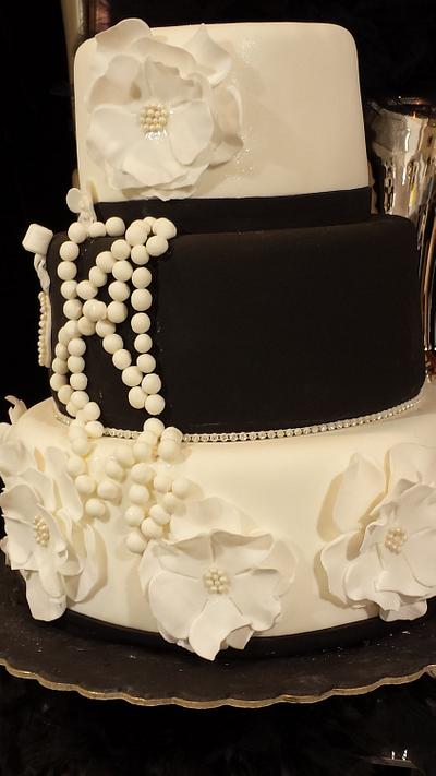  BLACK AND WHITE WEDDING CAKE - Cake by Christina Papadopoulou