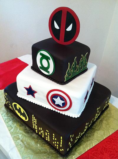 Superhero Wedding Cake - Cake by Cathy Leavitt
