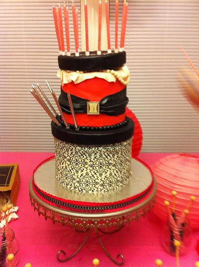 Pink & Black cake boxes - Cake by Karen