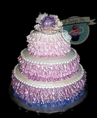 Quinceanera Ombre Ruffle Cake - Cake by Heather Nicole Chitty