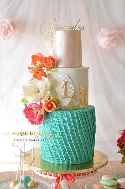 Birthday Cake for Alessandra - Cake by Maria Cazarez Cakes and Sugar Art