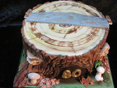 80 yr Tree Stump - Cake by Sugarart Cakes