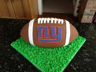 American football cake for a New York Giants fan - Cake by courtney bullock