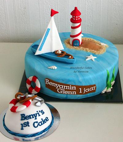 Sailboat & lighthouse - Cake by Vanessa