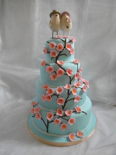 Cherry Blossom Wedding cake - Cake by Môn Cottage Cupcakes