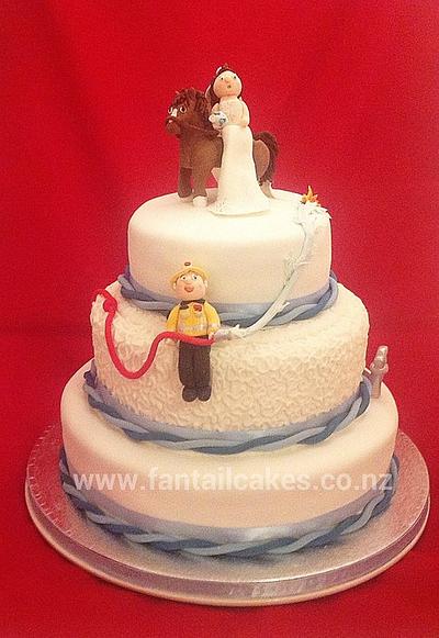 The fireman, the bride and the horse - Cake by Fantail Cakes